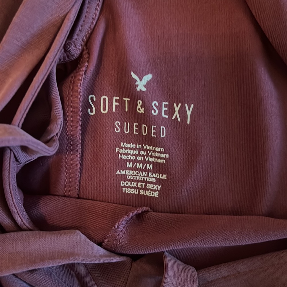 American Eagle Soft & Sexy Sueded Mauve Tank Top Women’s Size Medium - Picture 6 of 7